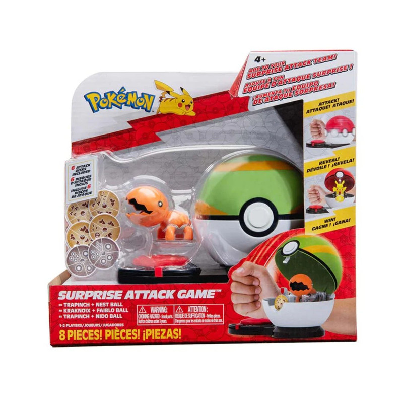 Pokemon Surprise Attack Game - Trapinch + Nest Ball - مجسم